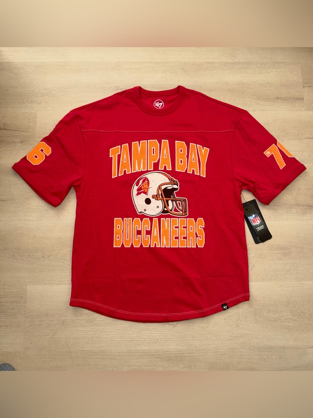 Tampa Bay Buccaneers Historic Racer Red Rush 1976 T-Shirt, Red